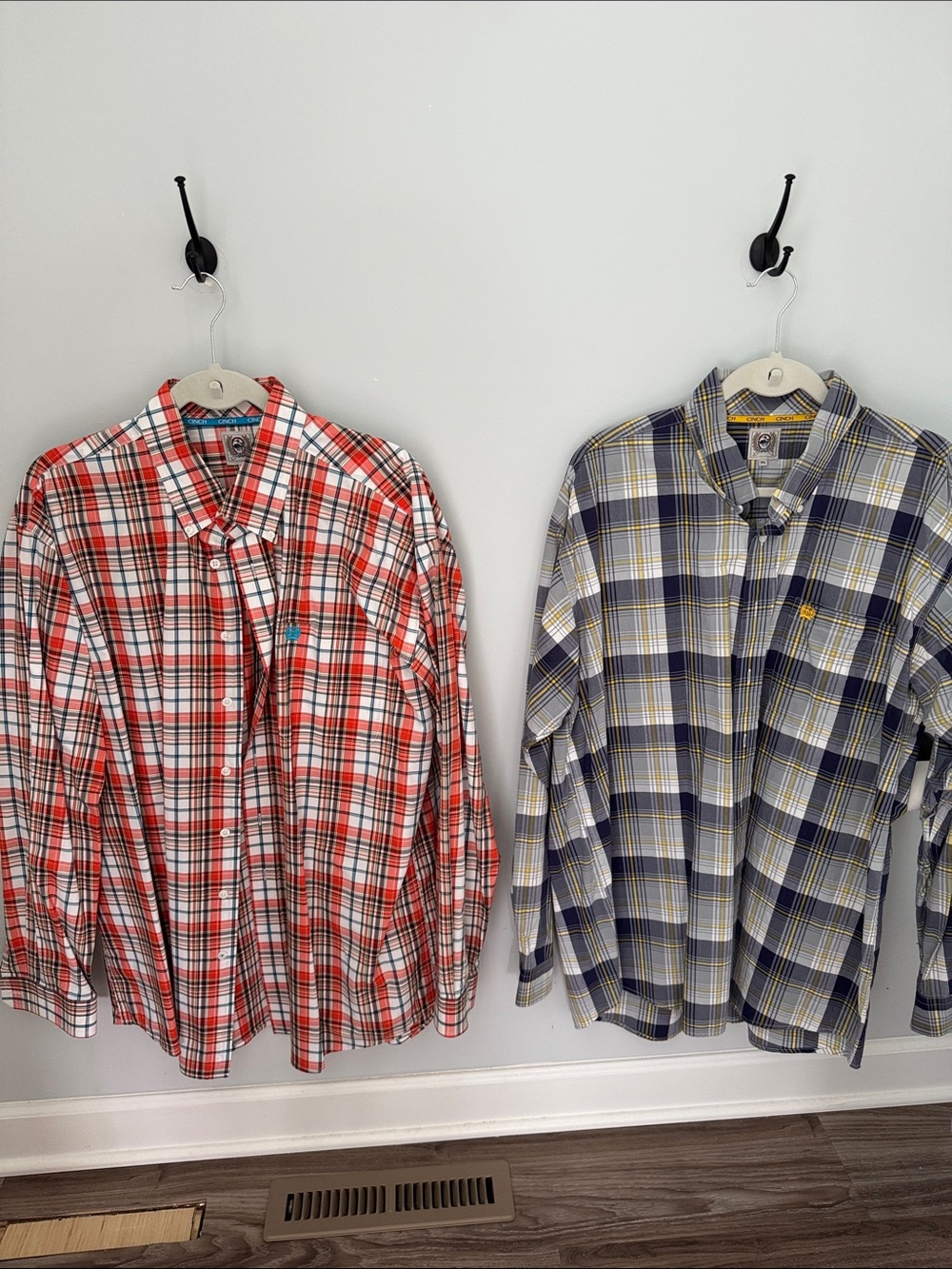 Pair of Cinch Men's Plaid Button-Down Shirts